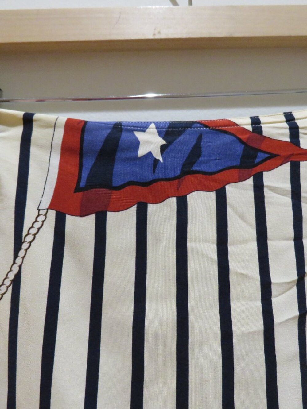 VINTAGE LAUREN RALPH LAUREN Silk Nautical Flag Wrap Skirt US 16 Coastal Preppy - Picture 5 of 14